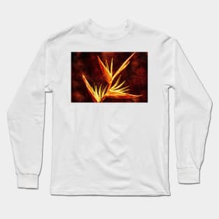 Fiery Red Bird Of Paradise Long Sleeve T-Shirt